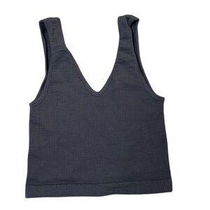 By Together Knit Dark Charcoal Crop Reversible Top Size Small